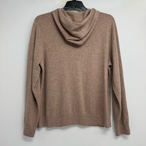 Quince Women’s XL Oatmeal Mongolian Cashmere Full Zip Hoodie - Picture 3 of 11